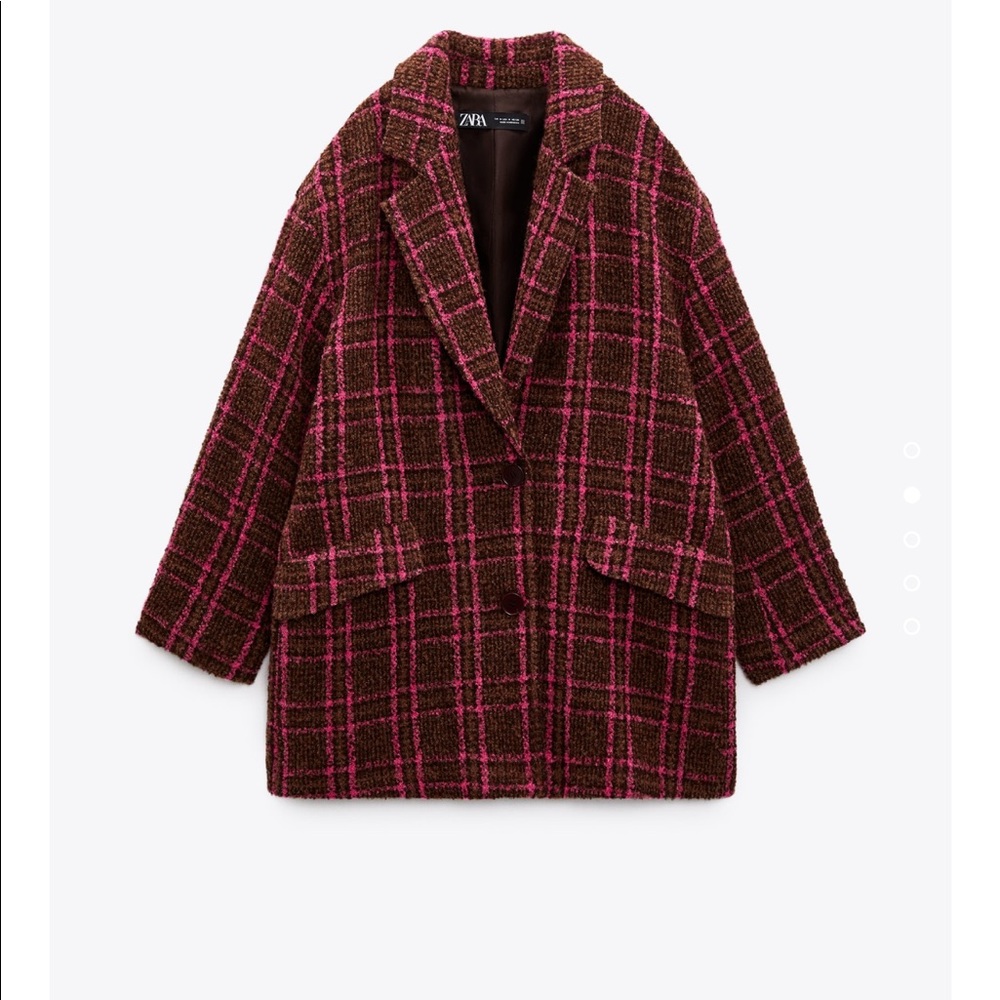 Zara wool blend plaid coat blogger’s fav